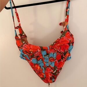 Miaou Sheer Mesh Top in Terracotta